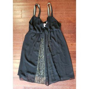 NEW Oscar de La Renta Pink Label Black Lace Negligee Baby Doll Bridal Night Gown